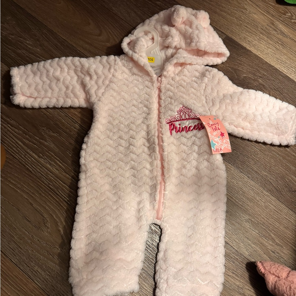 ☀️Princess Pink Fleece Kids Footie☀️